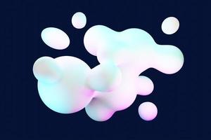 3D render van pastel bal, zeepbellen, blobs die drijvend in de lucht geïsoleerd op pastel achtergrond. abstracte scène. foto