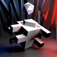 abstracte 3d geometrische kubus foto