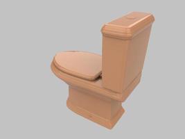 klassieke geïsoleerde zitkast toilet wc porselein 3d illustratie foto