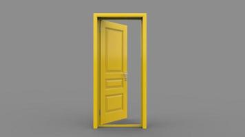 creatieve illustratie van open, gesloten deur, ingang realistische deuropening geïsoleerd op achtergrond 3d foto