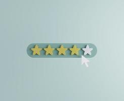 vijf sterren beoordelingsschaal feedback voor service 3d render illustratie foto