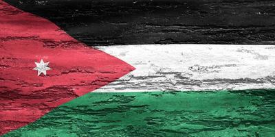 3D-illustratie van een vlag van Jordanië - realistische wapperende stoffen vlag foto