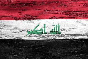 3D-illustratie van een vlag van Irak - realistische wapperende stoffen vlag foto