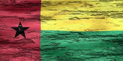 vlag van guinea-bissau - realistische wapperende stoffen vlag foto