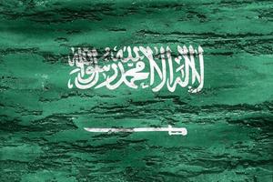 3D-illustratie van een vlag van Saoedi-Arabië - realistische wapperende stoffen vlag foto