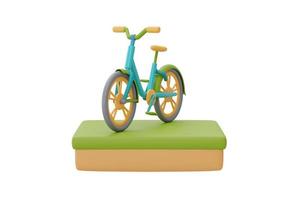 3D-fiets, milieuvriendelijk duurzaam energieconcept, 3D-rendering. foto