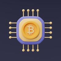 bitcoin, blockchain-technologiediensten, cryptocurrency-beschermingsconcept, onafhankelijke wereldwijde cryptocurrency, minimale stijl. 3D-weergave. foto