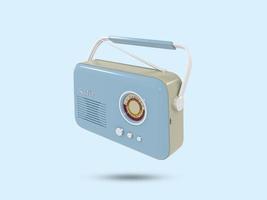 oude radio 3D-pictogram. vintage radio 3D-symbool. retro radio-illustratie. 3D-gerenderde afbeelding. 3D-gerenderde afbeelding. foto