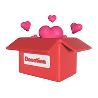 3D donatie box illustratie met liefde foto