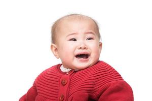 Aziatische baby huilen foto