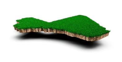 mali kaart bodem land geologie dwarsdoorsnede met groen gras en rotsgrond textuur 3d illustratie foto