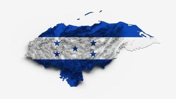 honduras kaart honduras vlag gearceerde reliëf kleur hoogte kaart op witte achtergrond 3d illustratie foto