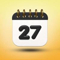 3D-transparante kalenderdatum 19 voor vergaderschema, evenementenschema, vakantie, werk, schoolkleur zwart foto