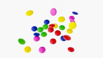 kleurrijke snoepjes vallen 3d illustratie foto