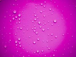 waterdruppels op roze achtergrond foto