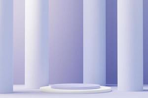 3D render van schoonheidspodium met zeer peri-kleur van het jaar 2022-ontwerp voor productpresentatie en reclame. minimale pastelhemel en dromerige landscène. romantiek concept. foto