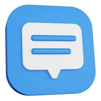 3D-rendering pictogram chat blauw foto