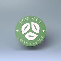 pictogram op het thema van eco. ecologisch concept. 3D render illustratie. foto