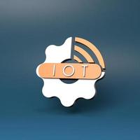 internet ding logo symbool. kunstmatige intelligentie. 3D render illustratie. foto