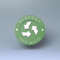 pictogram op het thema van eco. milieuvriendelijk concept. 3D render illustratie. foto