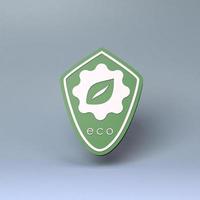 eco-pictogram. ecologie en het behoud van de planeet. 3D render illustratie. foto