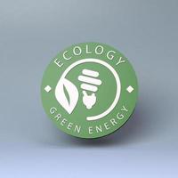 eco-pictogram. ecologie en het behoud van de planeet. 3D render. foto