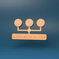 internet ding logo symbool. iot-concept. 3D render illustratie. foto