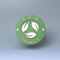 pictogram op het thema van eco. ecologisch concept. 3D render. foto