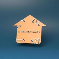 internet dingen logo. iot-concept. 3D render illustratie. foto