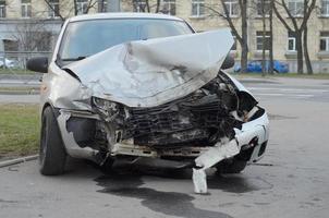 auto vernield na een ongeval. foto