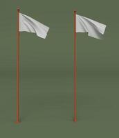 3D render van vlaggenmast geïsoleerd op pastel achtergrond, 3D minimale scène als achtergrond voor vlag mockup foto