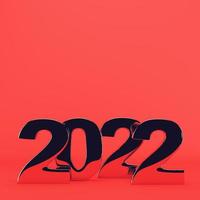 metalen 2022 cijfers op rode achtergrond. minimalisme concept foto
