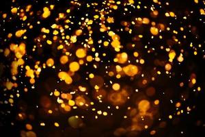 gouden glitter bokeh verlichting textuur wazig abstracte achtergrond voor verjaardag, jubileum, bruiloft, oudejaarsavond of kerst foto