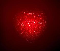 rode vervaging hartvorm van lichte bokeh op een zwarte achtergrond foto