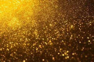 gouden glitter bokeh verlichting textuur wazig abstracte achtergrond voor verjaardag, jubileum, bruiloft, oudejaarsavond of kerst foto