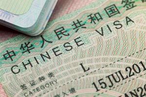 Chinees visum in een paspoort - geniet van reizen foto