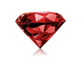 diamant rood op witte achtergrond foto