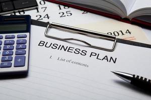 zakelijk stilleven met businessplan
