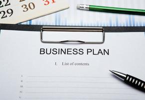 zakelijk stilleven met businessplan