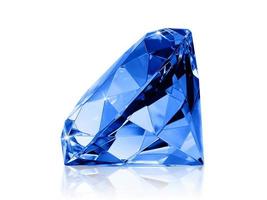 oogverblindende diamant blauw op witte achtergrond foto