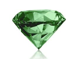 oogverblindende diamant groen op witte achtergrond foto