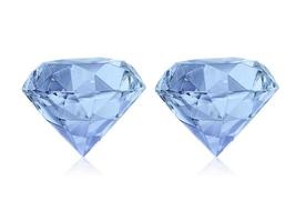 oogverblindende diamant blauw op witte achtergrond foto