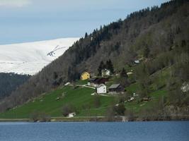 het dorp flam in noorwegen foto