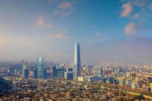 het centrum van santiago skyline van de stad stadsgezicht van chili foto