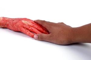 bloedige hand concept halloween foto