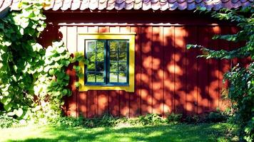 oud huis en raam in museum foto