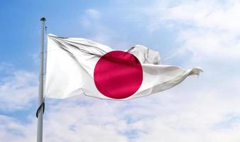 vlag van japan - realistische wapperende stoffen vlag foto