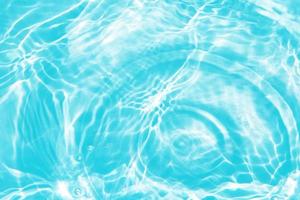 defocus wazig blauwe aquarel in zwembad golfde water detail achtergrond. waterplons, waternevelachtergrond. foto