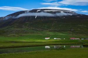 pittoresk landschap met groene natuur in ijsland in de zomer. beeld met een zeer rustig en onschuldig karakter. foto