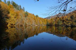 buyuk-meer in yedigoller nationaal park, bolu, turkije foto